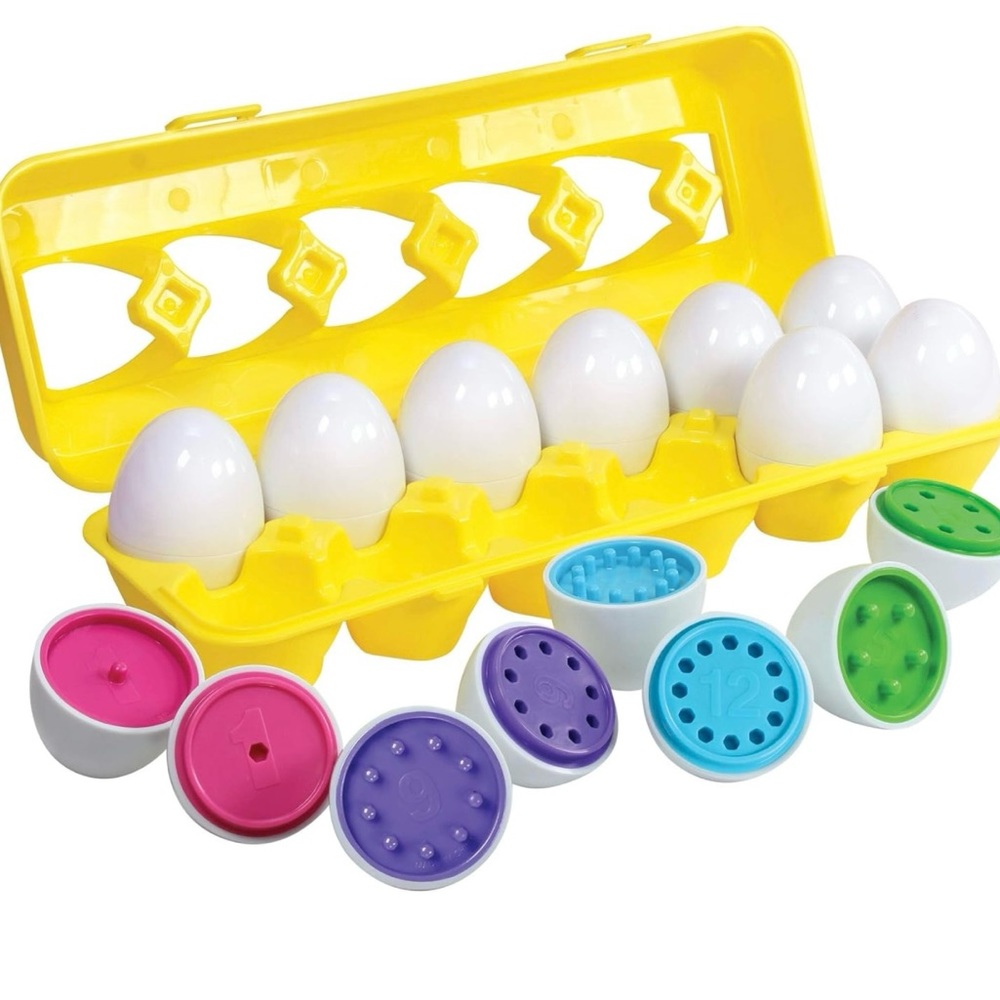Kidzlane Color Matching Egg Toy Set - 12 Play Eggs Toddler Toys - Educational